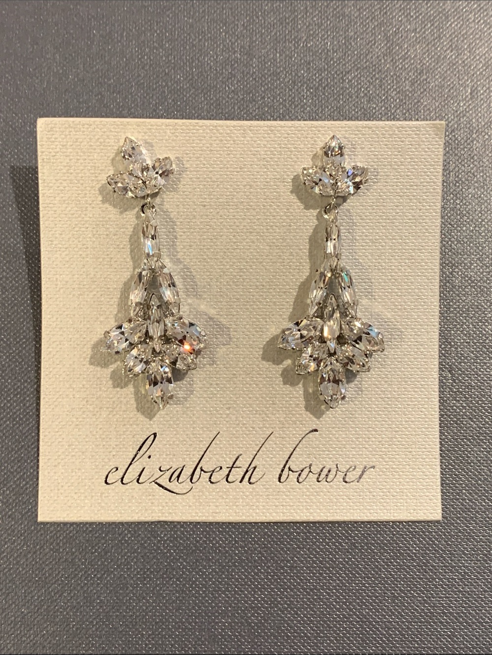 Crystal Drop Earrings in Silver Tone BHLDN